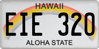 HI license plate EIE320