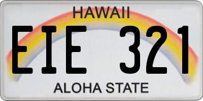 HI license plate EIE321