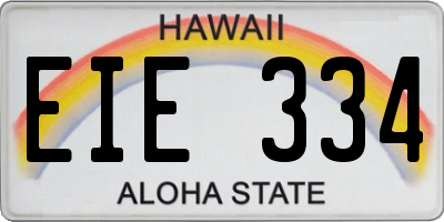 HI license plate EIE334