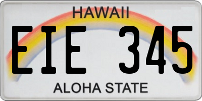 HI license plate EIE345