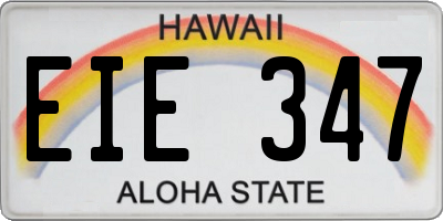 HI license plate EIE347