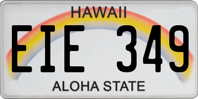 HI license plate EIE349