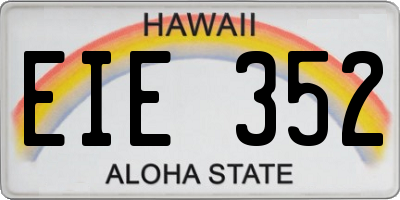 HI license plate EIE352