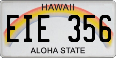 HI license plate EIE356
