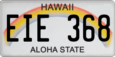 HI license plate EIE368