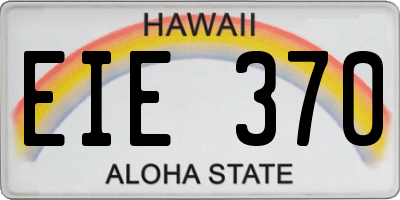 HI license plate EIE370