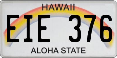 HI license plate EIE376