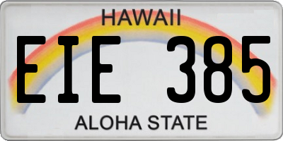 HI license plate EIE385