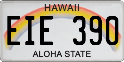 HI license plate EIE390