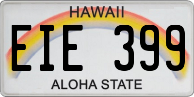 HI license plate EIE399