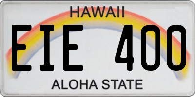 HI license plate EIE400