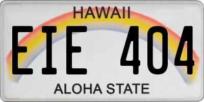 HI license plate EIE404