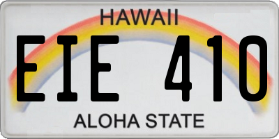 HI license plate EIE410