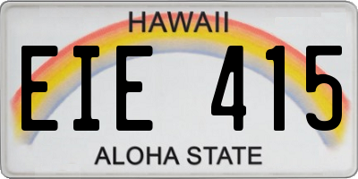 HI license plate EIE415