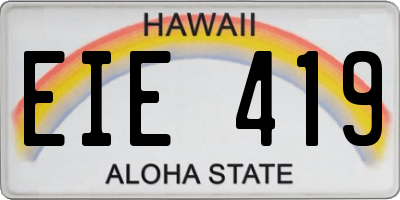 HI license plate EIE419