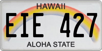 HI license plate EIE427