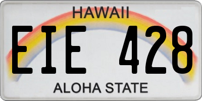 HI license plate EIE428