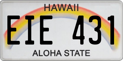 HI license plate EIE431