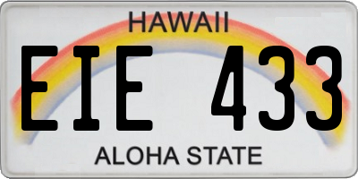 HI license plate EIE433