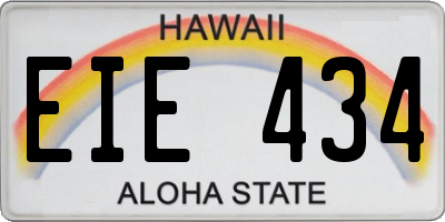 HI license plate EIE434
