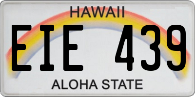 HI license plate EIE439