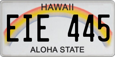 HI license plate EIE445
