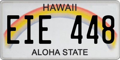 HI license plate EIE448