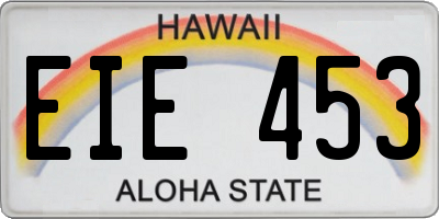 HI license plate EIE453