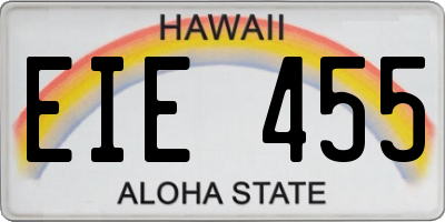 HI license plate EIE455