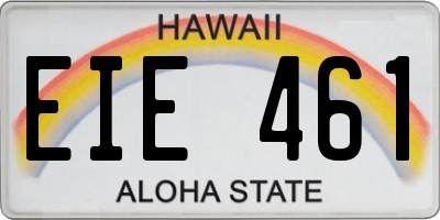 HI license plate EIE461