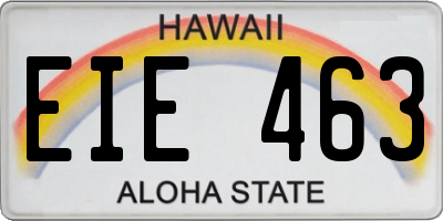 HI license plate EIE463