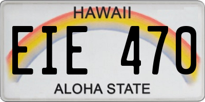 HI license plate EIE470