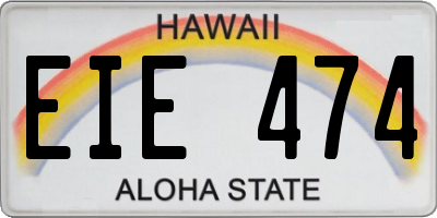 HI license plate EIE474