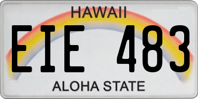HI license plate EIE483