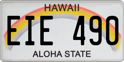 HI license plate EIE490