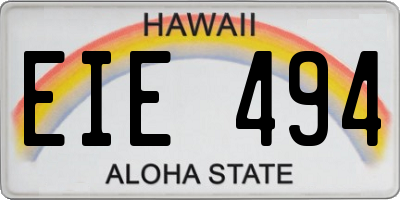 HI license plate EIE494