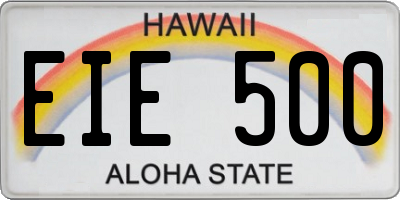 HI license plate EIE500