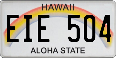 HI license plate EIE504