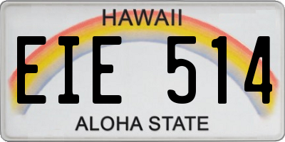 HI license plate EIE514