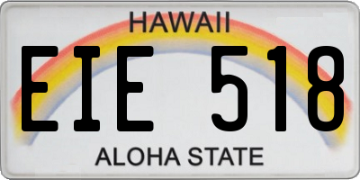 HI license plate EIE518