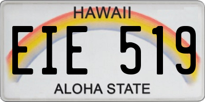 HI license plate EIE519