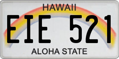 HI license plate EIE521