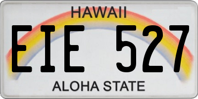 HI license plate EIE527