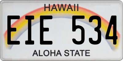 HI license plate EIE534