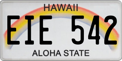 HI license plate EIE542