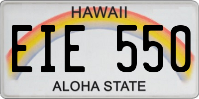 HI license plate EIE550