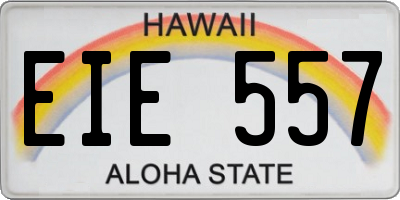 HI license plate EIE557