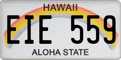HI license plate EIE559