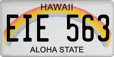 HI license plate EIE563