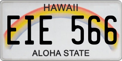 HI license plate EIE566